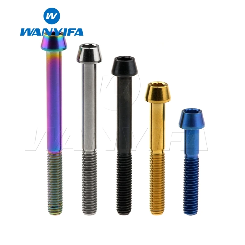 Waniifa M6X65mm болты велосипедные титановые конические головки шестигранные винты велосипедные части