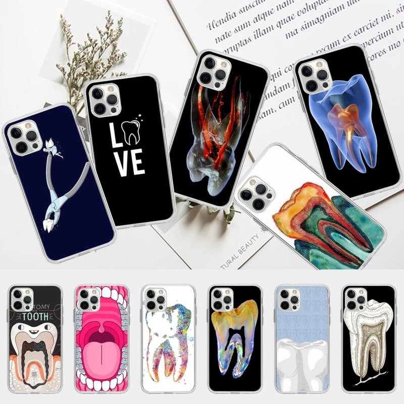 cases for iphone xr Dentist Tooth Pattern Phone Case for iPhone 13 12 mini 11 pro Xs max Xr X 8 7 6 6s Plus 5s cover cute iphone 11 cases