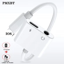 Для Lightning до 3,5 мм 2 в 1 аудио адаптер для наушников для iPhone 7 8 plus X XS Кабель зарядного устройства для мобильного телефона Aux двойной разъем разветвитель