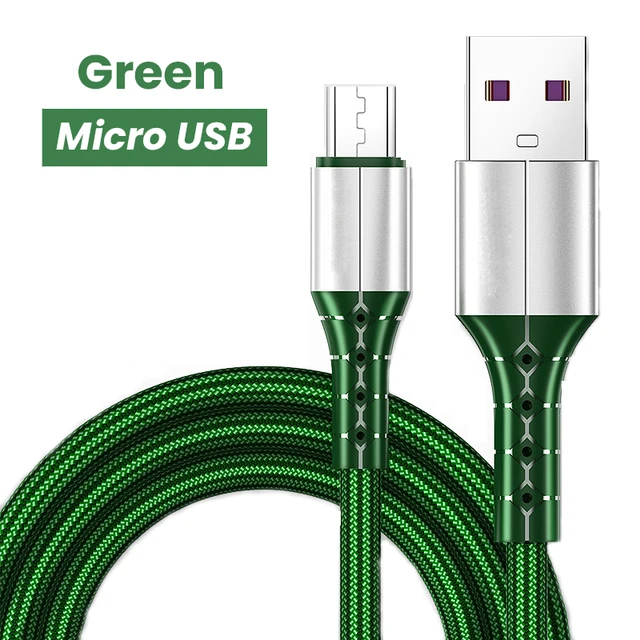 5A Micro USB Data Cable Fast Charging Cable Type C Charger Charging Micro Cord Phone Data Wires Cable For Huawei Pro Xiaomi Green Micro USB