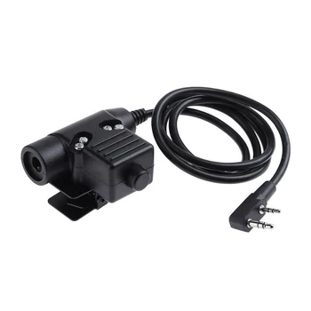 

U94 PTT Standard Portable Military Adapter Radio Hunting Button Switch Communicating Clip On Walkie Talkie Tactical Z TAC Black