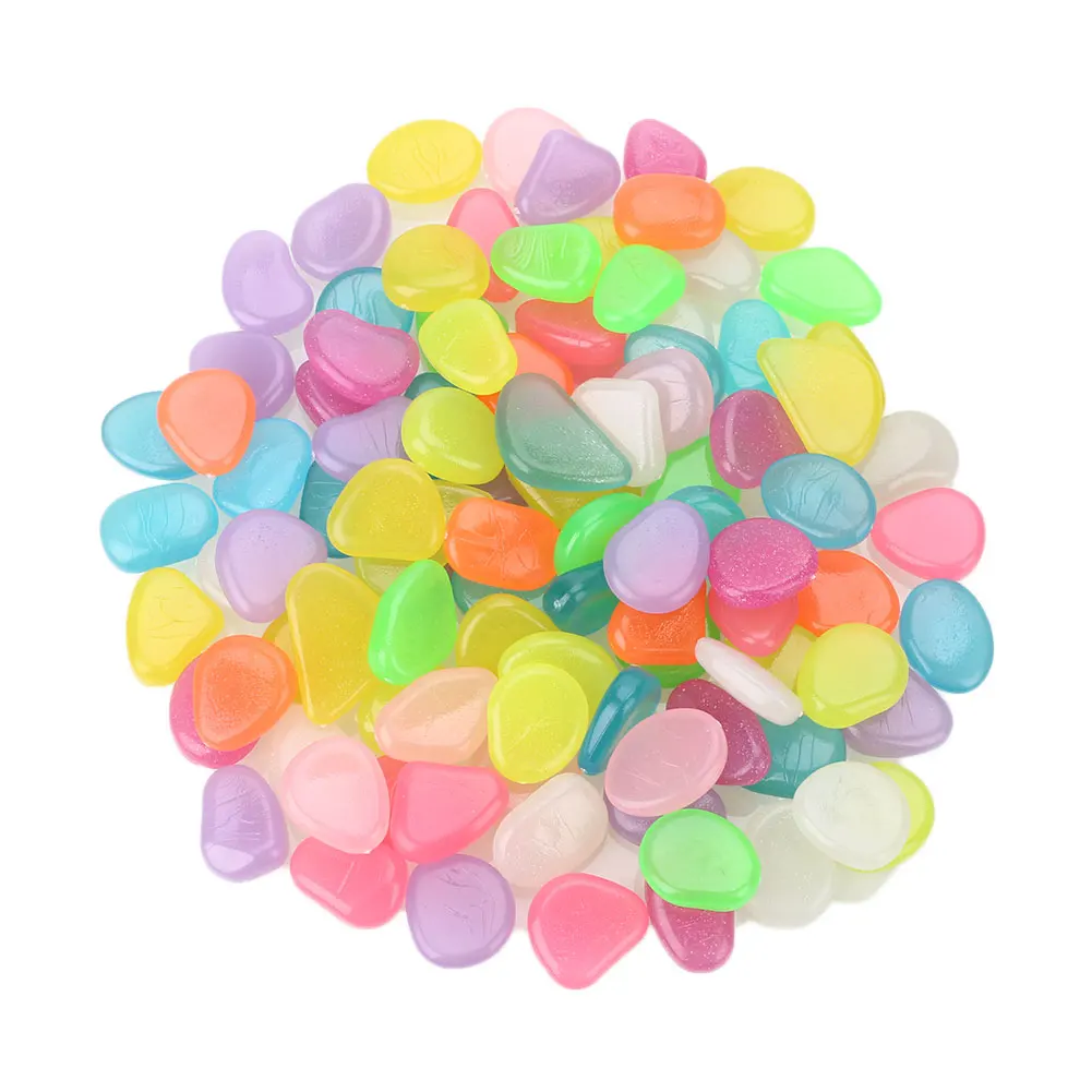 colorful 100 шт./компл. светится в темноте Галька Камень Сад Аквариум дорожки украшения - Цвет: colorful