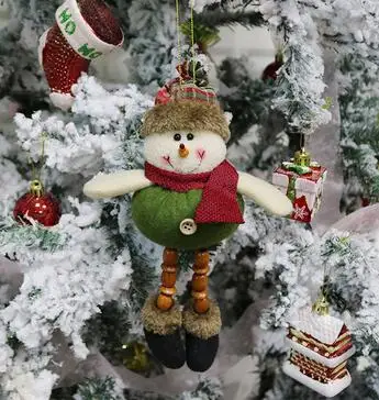 22CM Рождественские украшения, длина 26 см, плюшевая сетка, Санта Снеговик олень, кукла, кулон, рождественские вечерние, подарок на елку, подвесное украшение для дома AM012 - Цвет: 22CM