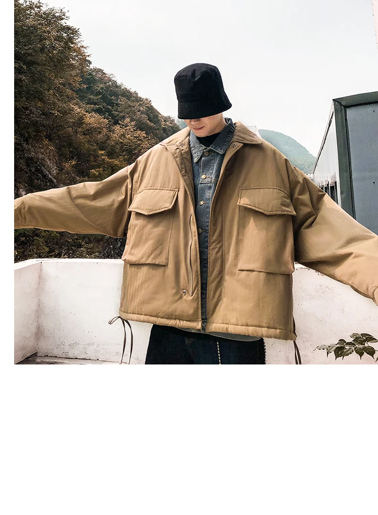 Winter Men's Waterproof Parkas Casual Loose Pocket Bread Cotton-padded Clothes Windbreaker In Warm Jackets Coat Overcoat