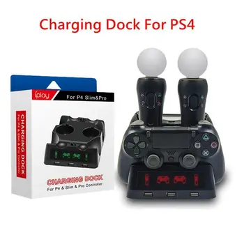 

For Playstation PS4/PS MOVE/PS4 VR Handle Multifunction Controller Charger Dock 4 in 1 Controller Charging Dock Station Stand