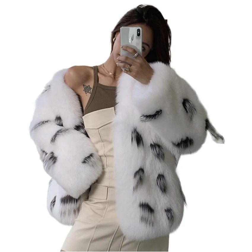 

S-9XL New Fashion Women's Winter Clothes Plus Size Short Slim Overcoat New Fox Fur Fur Coat