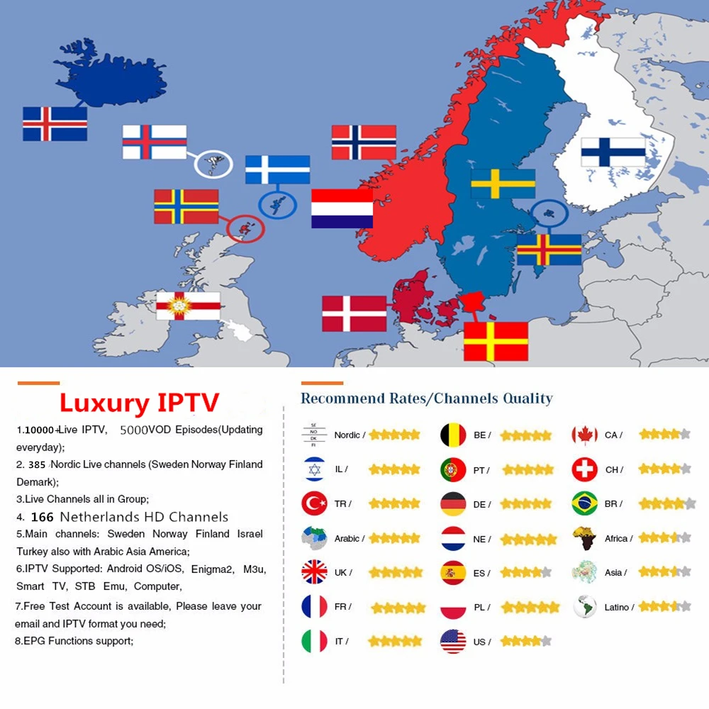 Nederland IP tv 10000 HD прямая подписка Android tv box Европа Франция Нидерланды Швеция Германия IPTV Smarters голландский M3U tv