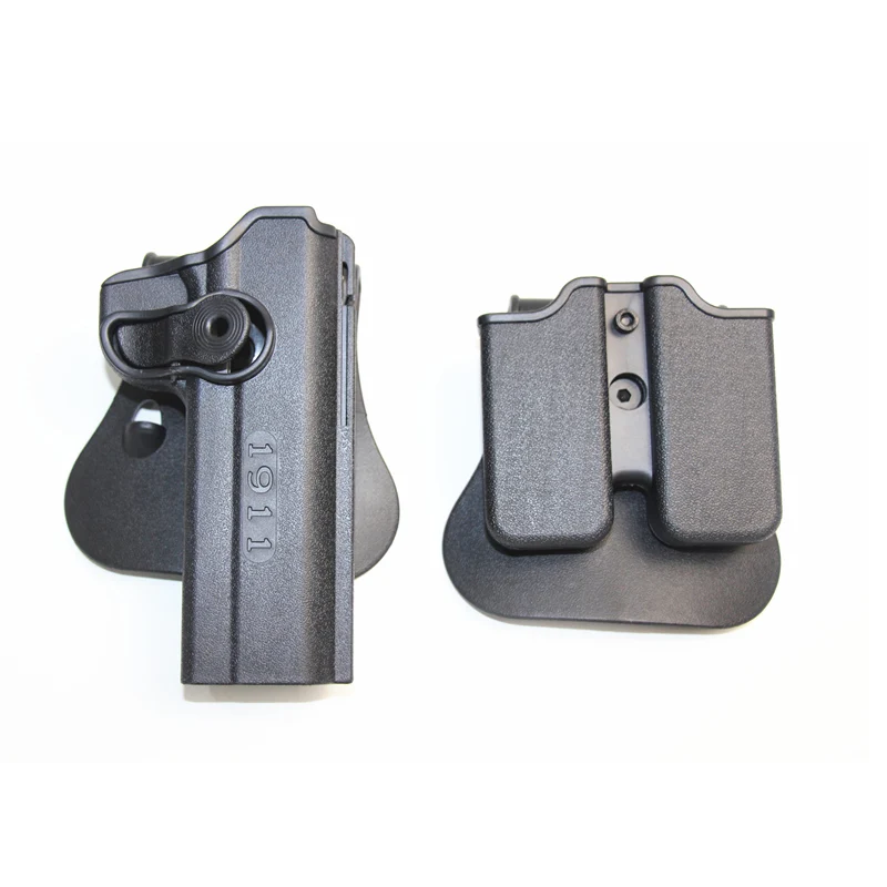 Holster with Clip BK Тактический IMI пистолет кобура военный страйкбол ремень затвор петли пистолет кобура открытый пистолет аксессуары с зажимом чехол для сгустка 1911 - Цвет: Holster with Clip BK