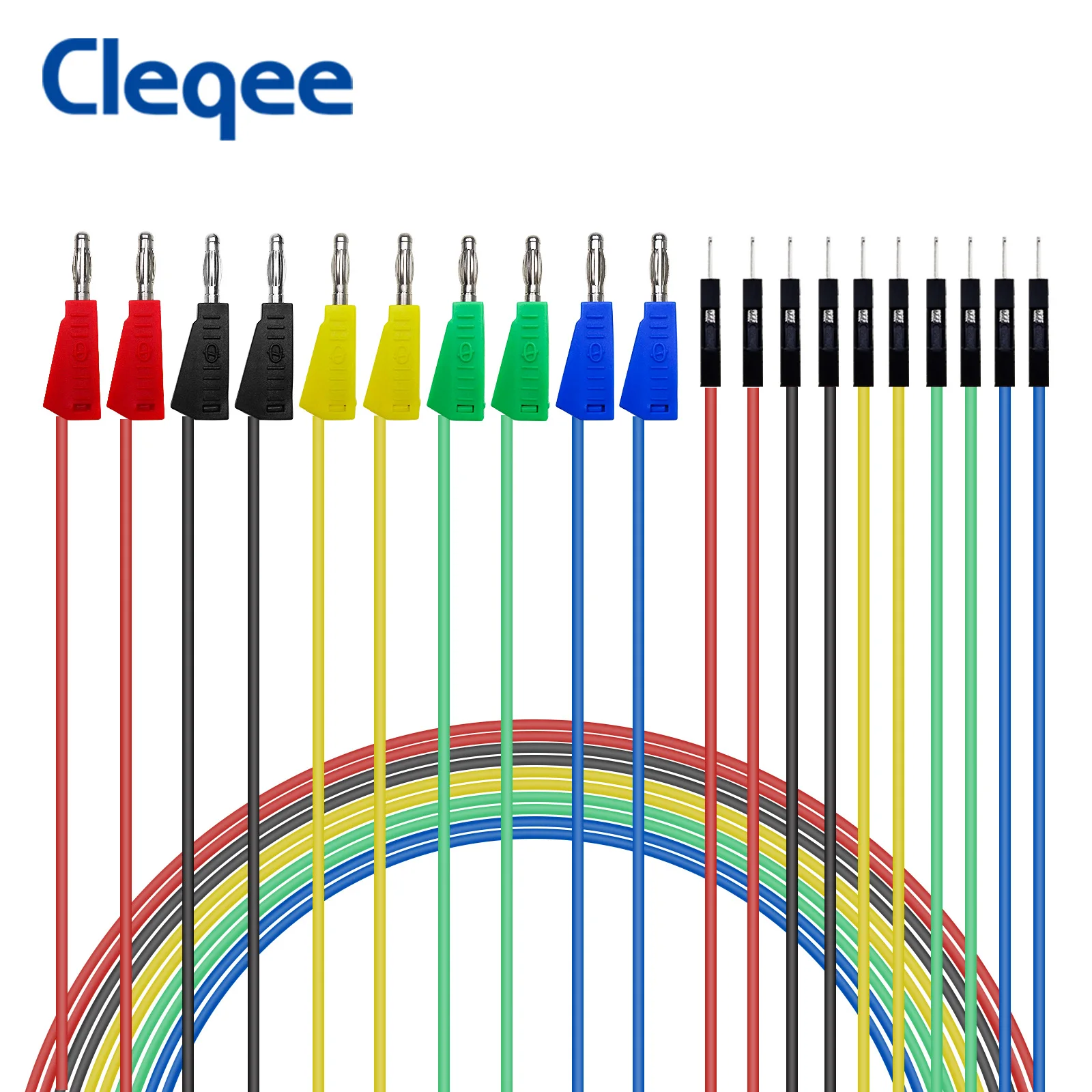 

Cleqee 10PCS Dupont Male Female Head to 4mm Stackable Banana Plug Jumper Wire for Breadboard PCB DIY Kit P1530 P1532