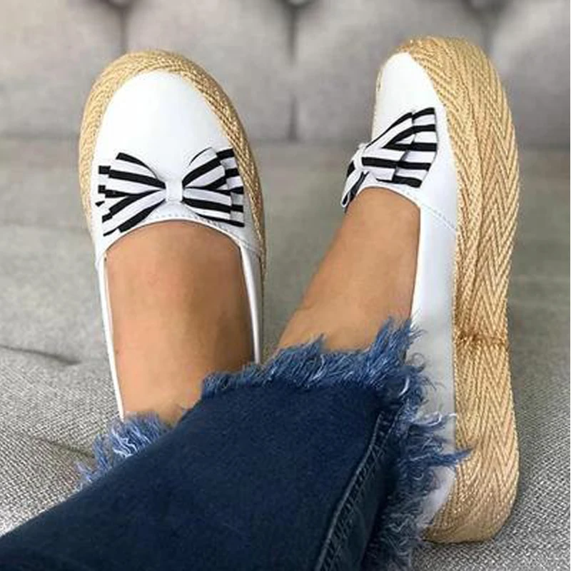 

Laamei Bow Woman Flat Shoes Spring Handmade Loafer Round Toe Comfortable Soft Heel Shoes Feminino Zapatos De Mujer 2019