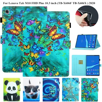 

Cute cartoon Case For Lenovo Tab M10 FHD Plus 10.3 TB-X606F TB-X606X 10.3" Smart Cover Funda Ultra Slim Magnetic Stand Shell+Pen