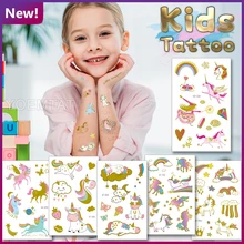 Glitter Tattoo Kids Space 6 Month Temporary Tatoo 2021 Body Art Rainbow Unicorn Silhouette Butterfly Golden Face Hand Girl Tato