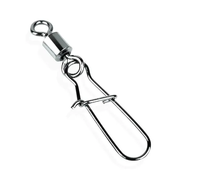 

50PCS fishing accessories Connector Pin Bearing Rolling Swivel Stainless Steel Snap Fishhook Lure Swivels Tackle
