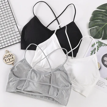 

women bralette crop top bandage tube top sexy bra top breathable chest pad wearing sports underwear bandeau top