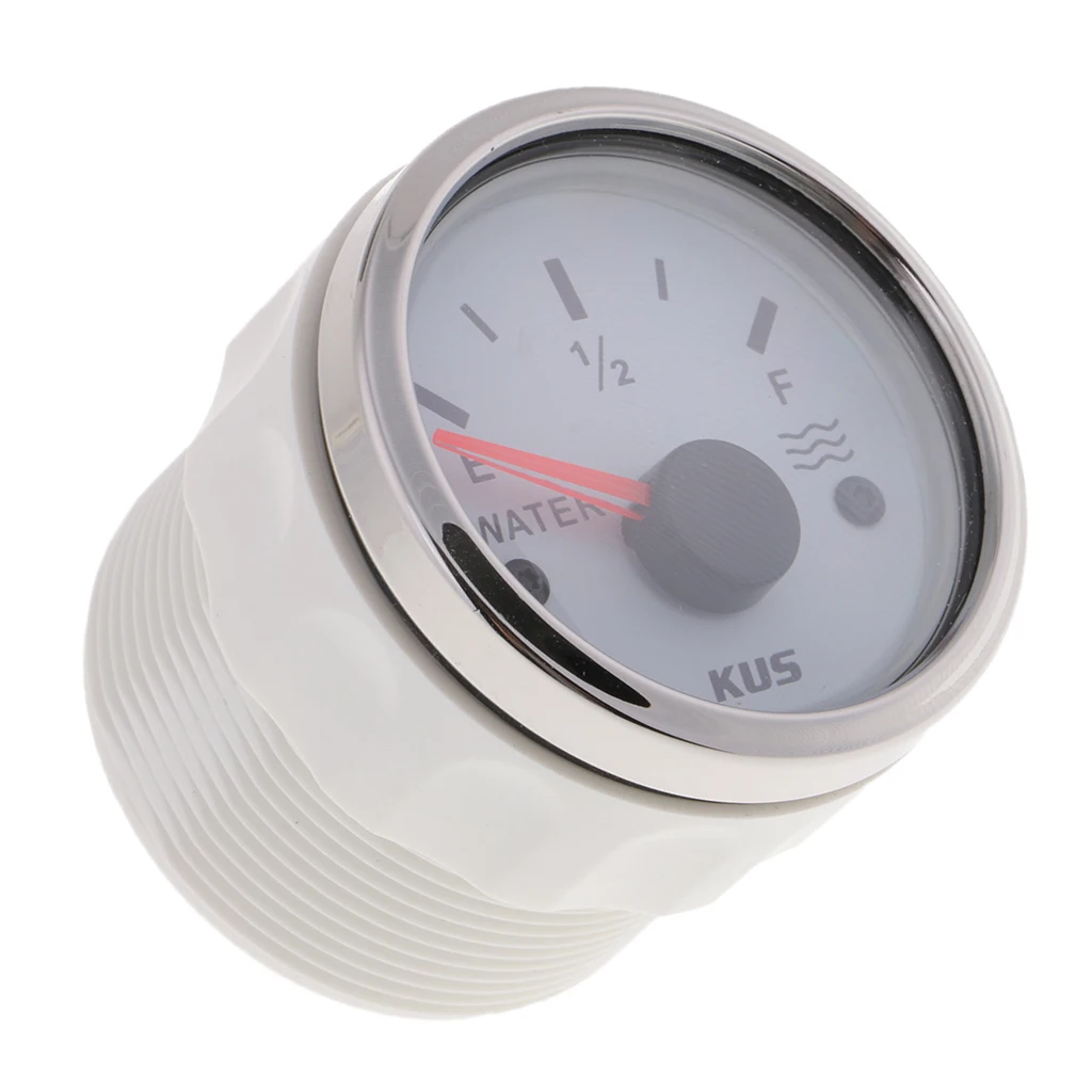 Marine Water Level Gauge - 240-33 OHMS - 12/24V - 52mm - White Bezel