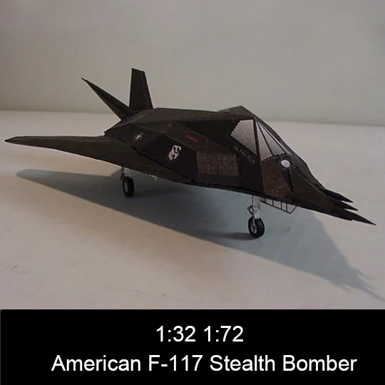 1:32 1:72 Американский F-117 стелс-бомбардировщик 3D Бумага модель F117 Ночной Ястреб