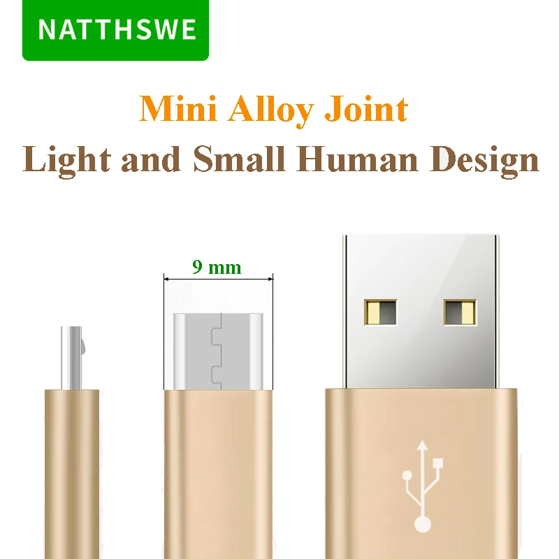 NATTHSWE Micro USB кабель для передачи данных с рисунком "шкура тигра" ткачество