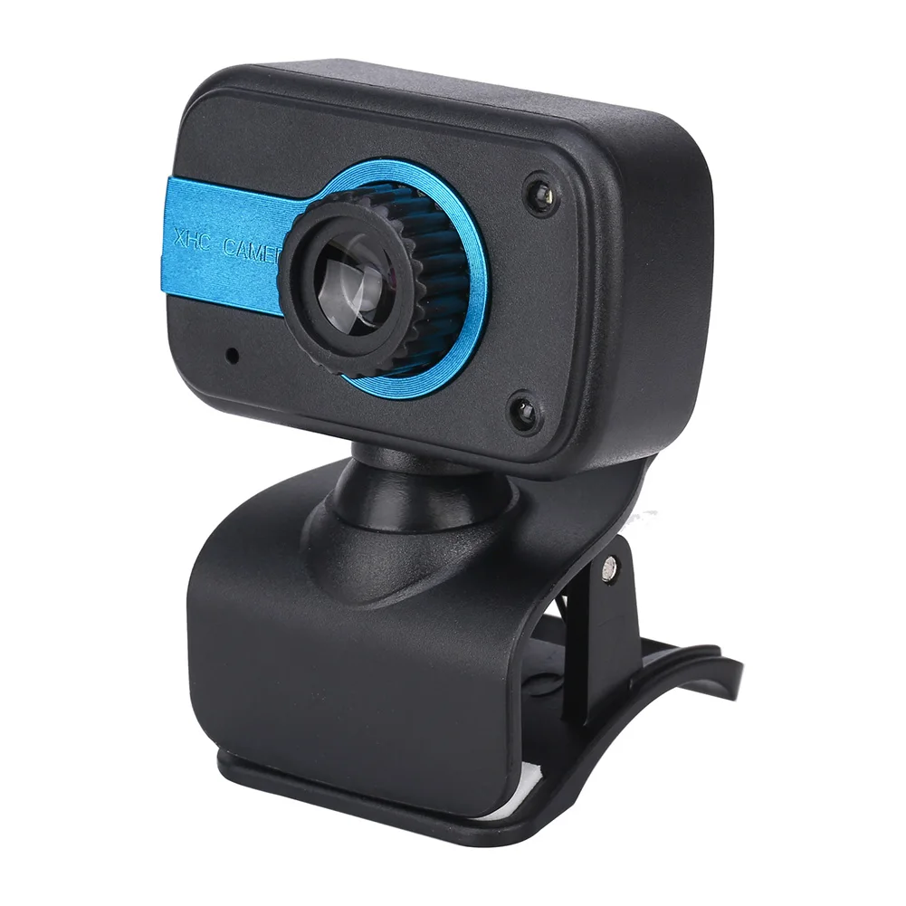 HD Optical Lens Built In Microphone USB 2.0 For PC Laptop Web Camera Megapixel Adjustable Digital Rotatable Video Desktop - Цвет: Синий