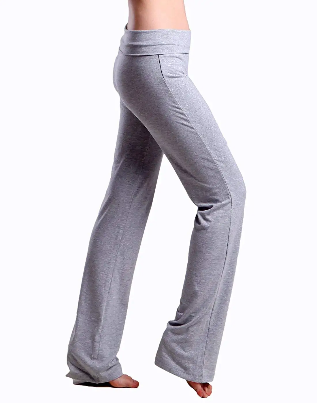 Price HDE Women s Color Block Fold Over Waist Yoga Pants Flare Leg Workout Leggings Polyester Cashmere Silk