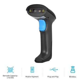

Aibecy 2-in-1 2.4G Wireless & Wired USB Barcode Scanner 1D 2D Bar Code Reader with Receiver USB Cable Plug and Play Rechargeable
