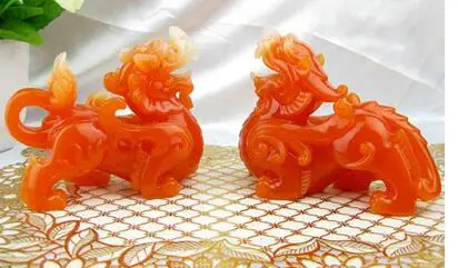 Художественная Скульптура статуя животных рисовый пиггер украшения из красного