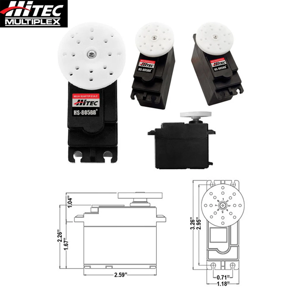 Hitec HS 805BB + 152g/24 7 кг/.14 сек. Большой большой крутящий момент в масштабе 2BB Аналоговый