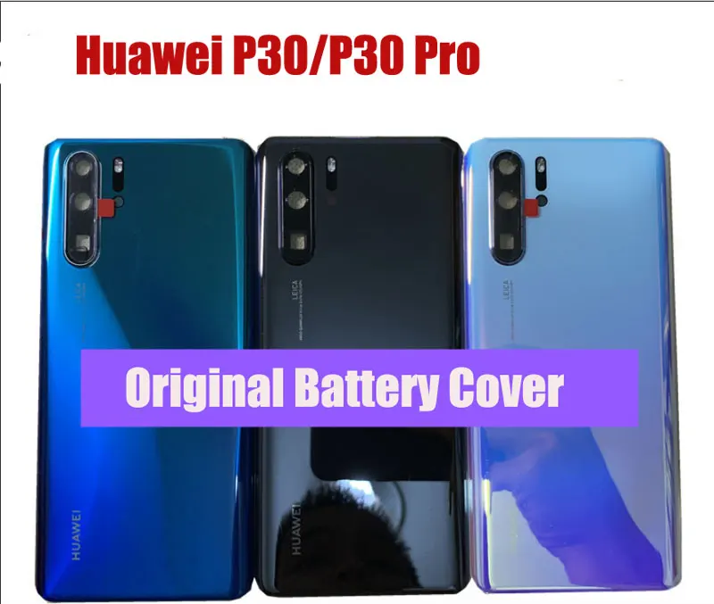 Оригинальная задняя крышка для huawei P30, задняя крышка для батареи, Задняя стеклянная крышка для huawei P30 Pro, запасные части+ рамка для камеры+ вспышка для объектива