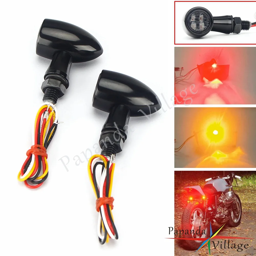 

E13 Custom Motorcycle Rear Tail Brake Turn Signals Indicator Light Retro Bullet Flashers LED Lamp For Honda Suzuki ATV Dirt Bike