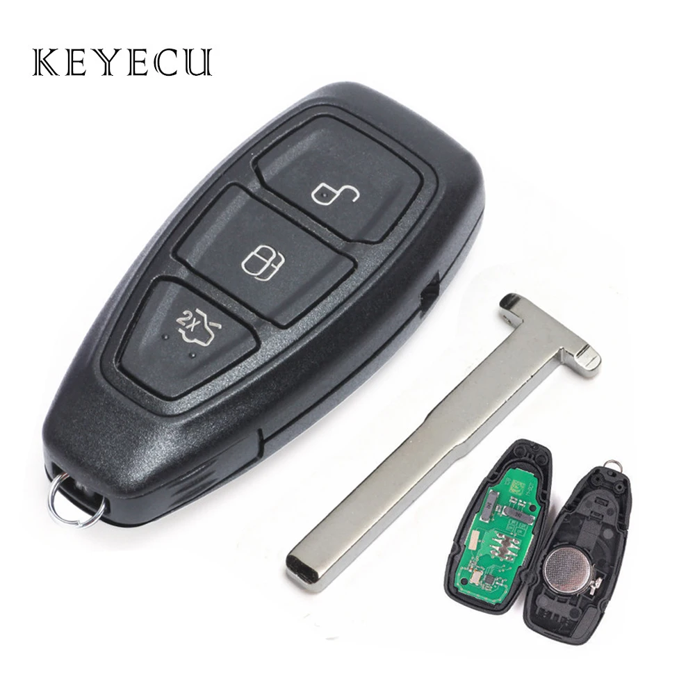Смарт-ключ Keyecu с дистанционным управлением 3 кнопки 434 МГц 4D63 для Ford FOCUS FIESTA KUGA C-Max