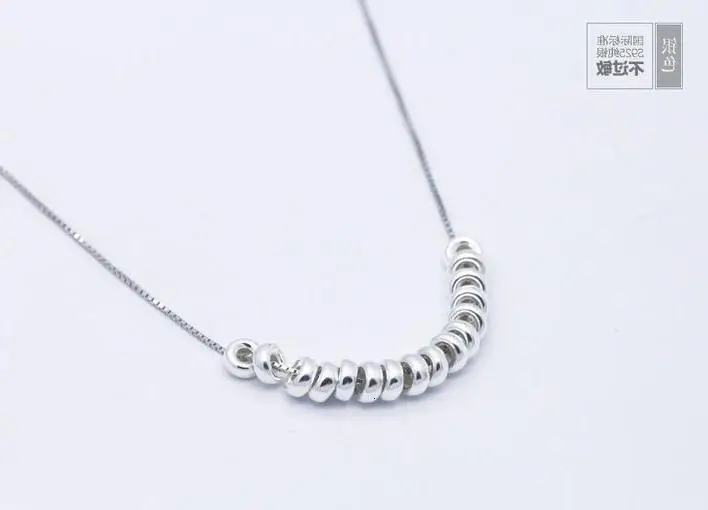 real. Bohi 925 Sterling Silver jewelry 16Rounds Circles Linked Necklace Slide Pendant Gift GTLX470