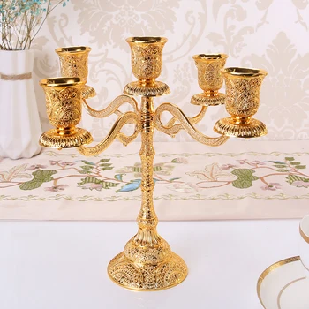 

Modern Candle Holders Wedding Centerpieces Gold Metal Large Candles Holder Retro Candlestick Holder Portavelas Home Decor AC50ZT