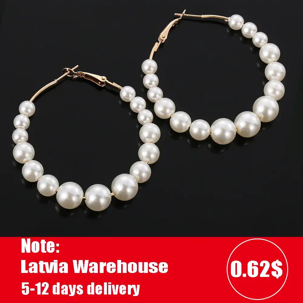 Женские Элегантные белые жемчужины круглые серьги-кольца для девочек день рождения Большой жемчуг, Круглый круглый серьги для свадьбы, пом...