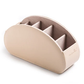 

Simple Retro PU Leather Cosmetic Storage Box for Home Office Storage Case Remote Control Phone Holder Table Organizer