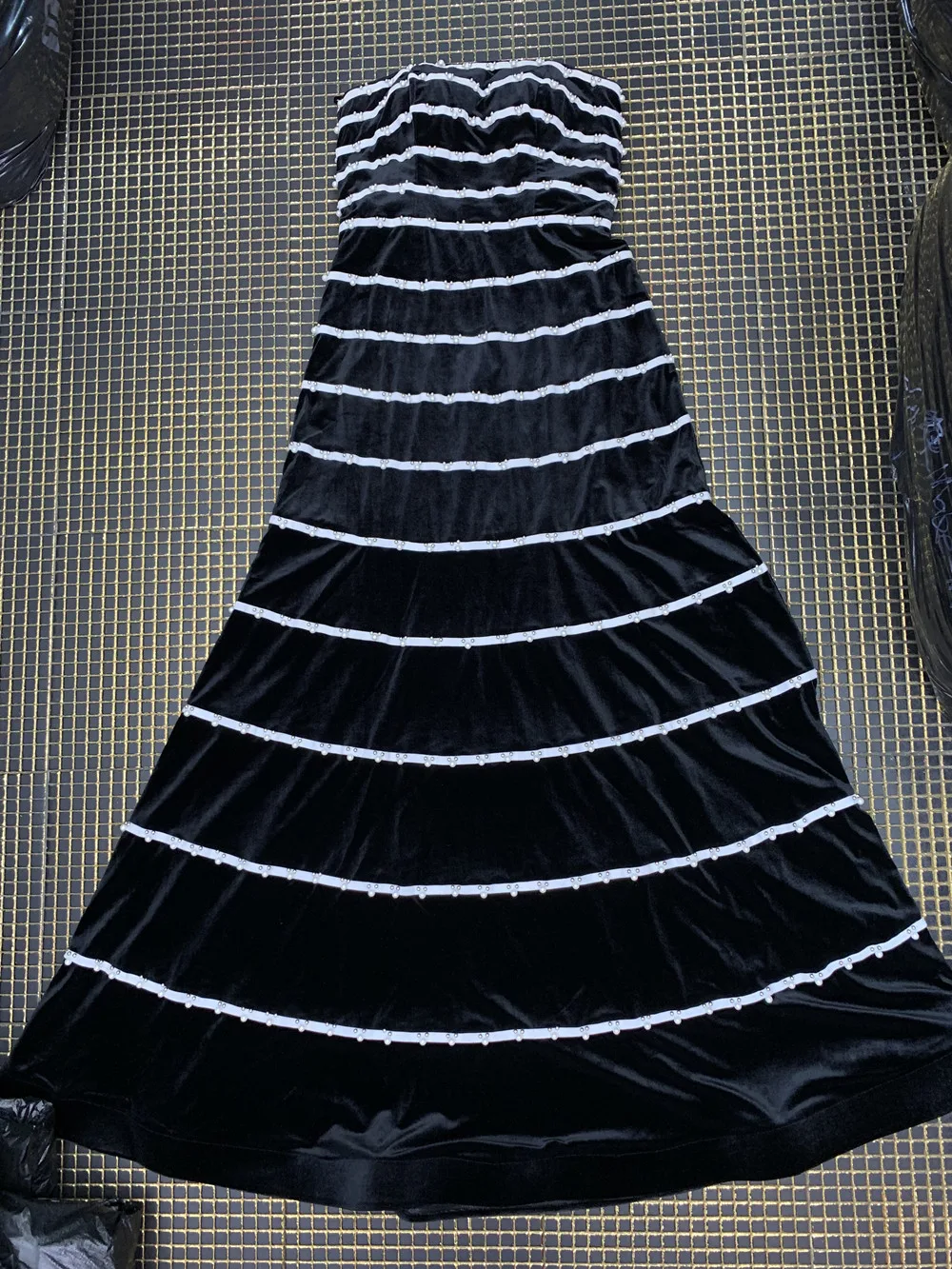 Новое женское черное платье без бретелек с бисером Vestidos вечернее облегающее платье