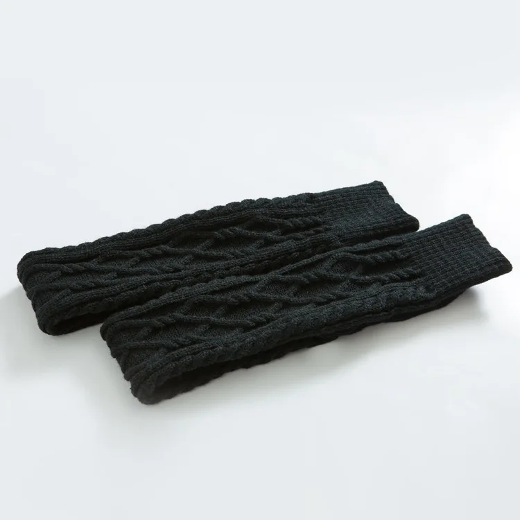 Вязаные носки выше колена, женские теплые гольфы, шерстяные носки, теплая Домашняя одежда, вязаные высокие зимние носки - Цвет: Черный