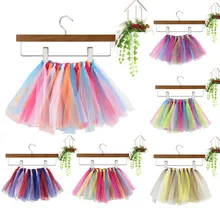 Новая красочная юбка-пачка для маленьких девочек детская юбка-пачка из сетчатого материала для танцев Детская одежда# L5