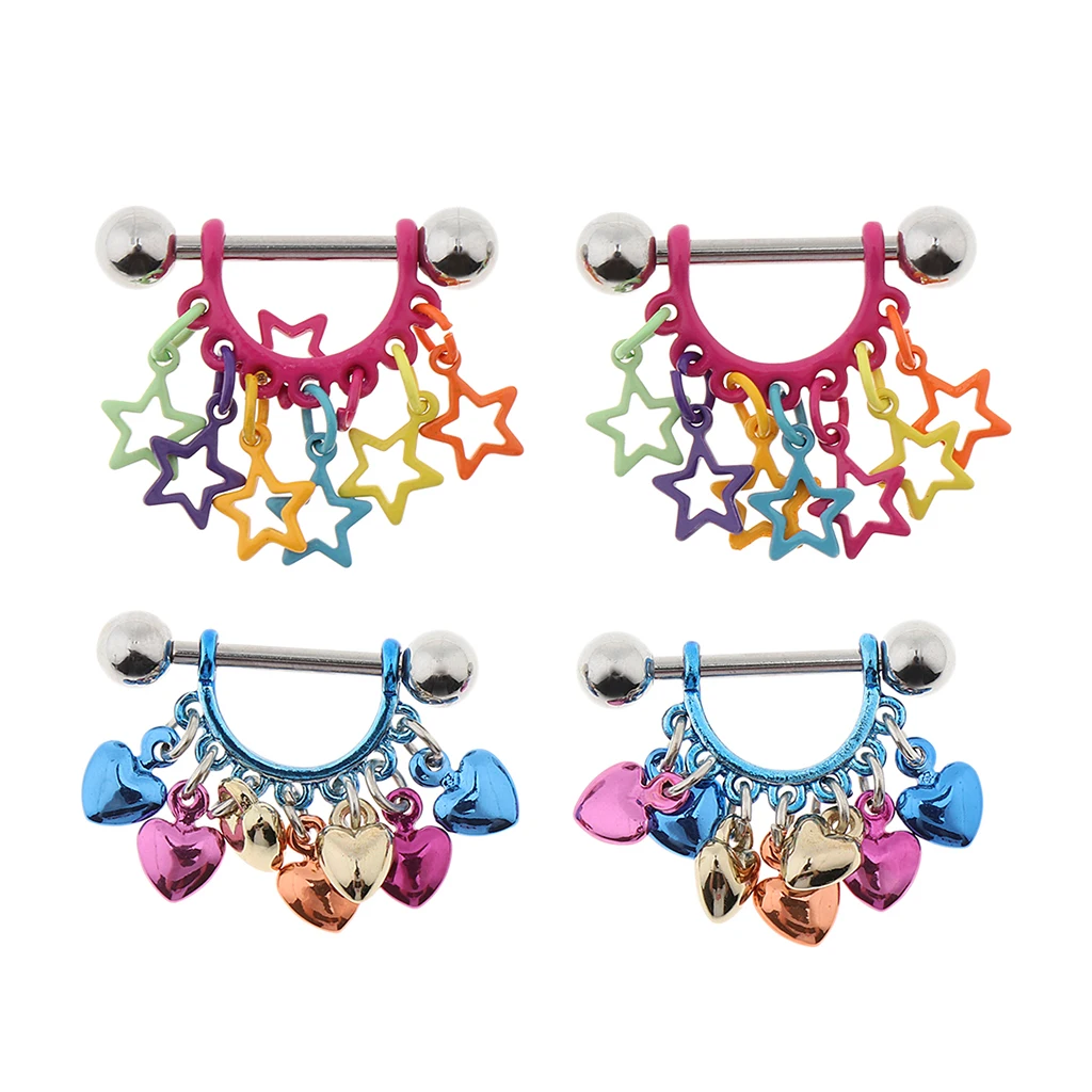 Colorful Nipple Ring Piercing Jewelry Nipple Tongue Ring More Designs Chosen Pentagram Heart