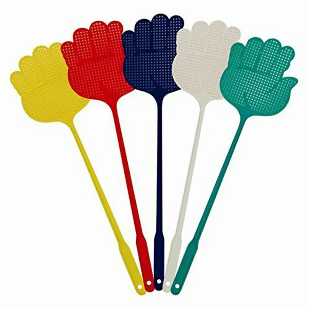 

5X Palm Fly Swatter Insect Bug Mosquito Wasp Pest Killer Long Handle Zapper Random Color Practical Mosquito Tool