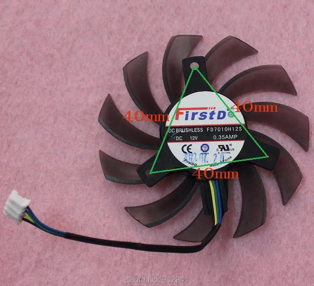 R182 FD7010H12S 75 мм Замена кулера для видеокарты 40 12 В 0.35A 4 провода 4Pin ASUS GTX560 GTX660 HD7770 HD7790