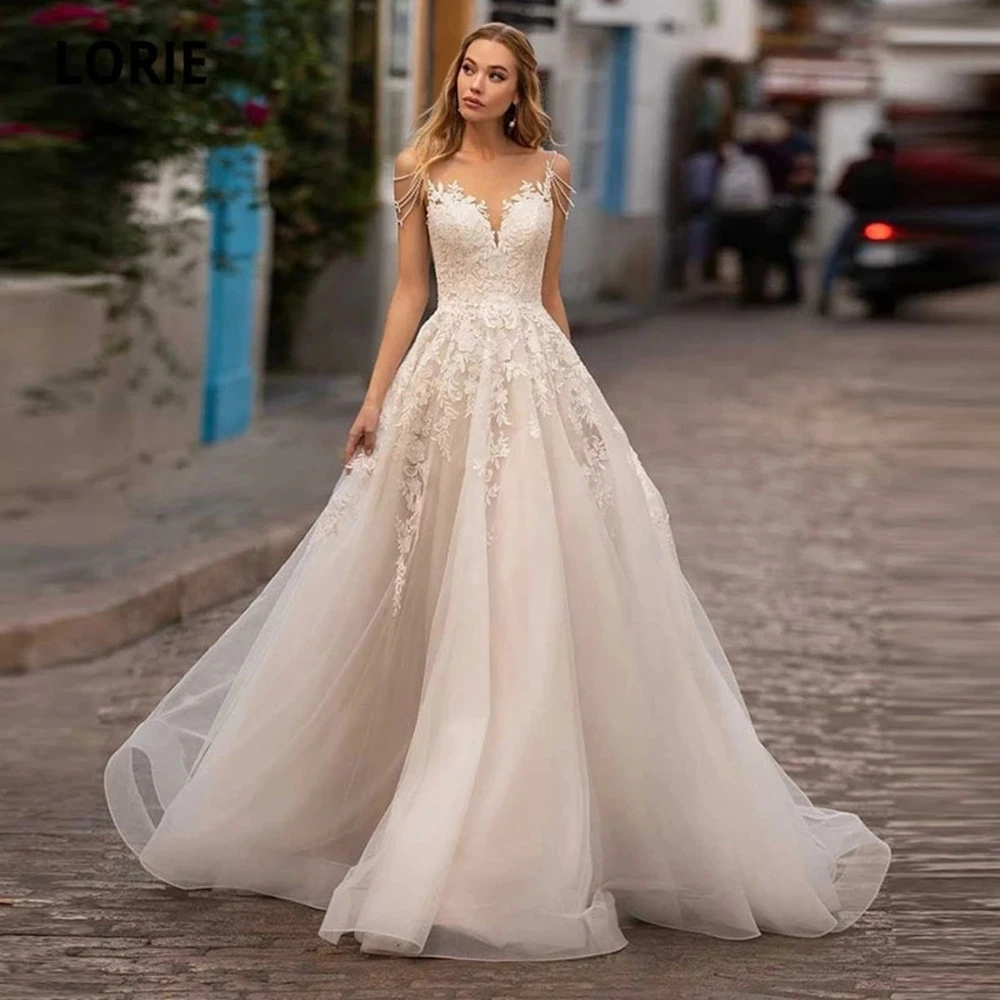 Vintage Wedding Dresses 2022 Vestido De Novia Beaded Cap Sleeves Lace Appliques A Line Open Back Sweep Train Bridal Gown bridal shower dress