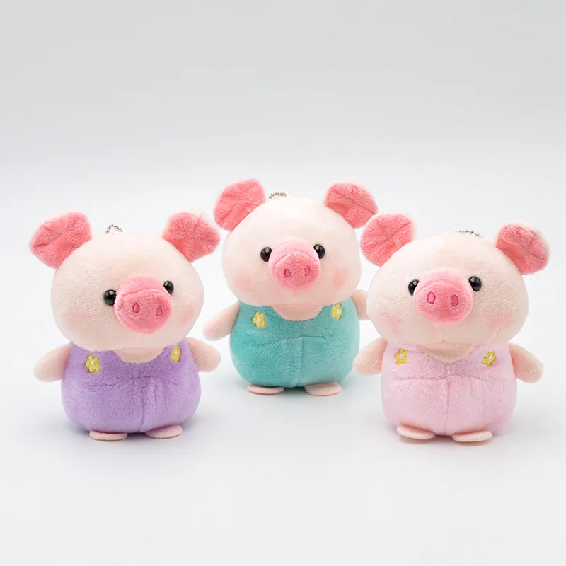 10cm Plush Kawaii Pig Stuffed TOY Doll Mini Animal Key Chain Pendant Plush Mini Pig Toys Gifts for Children - Цвет: 1 Pcs random