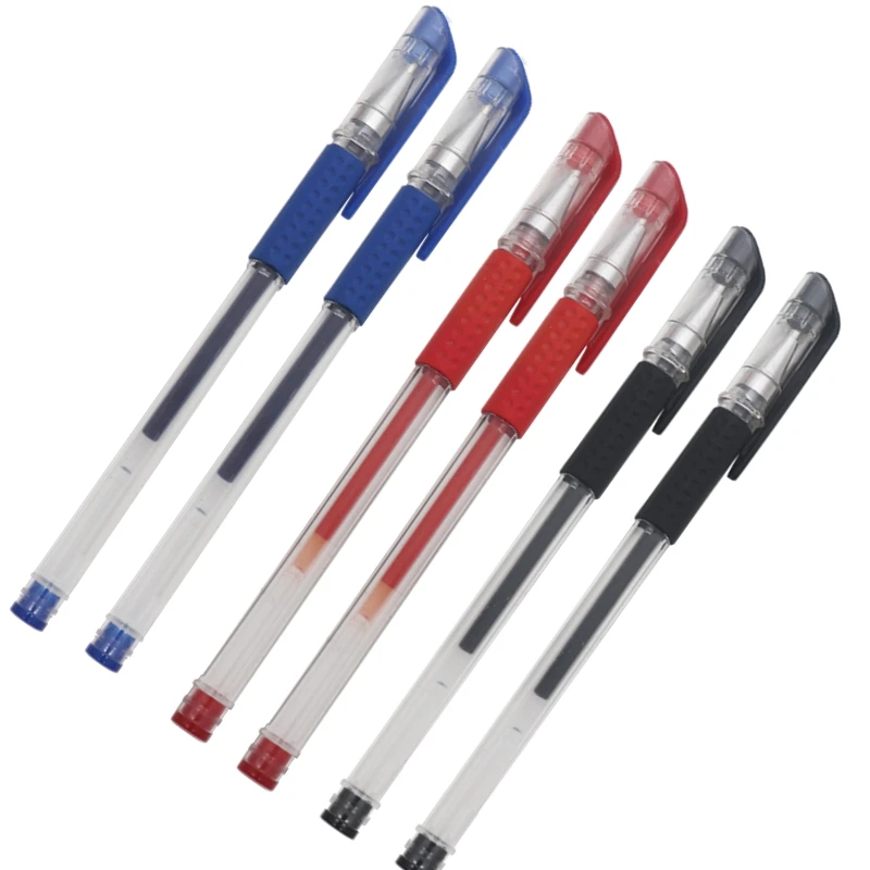 12 шт./лот набор офисных гелевых ручек простая нейтральная ручка 0 5 мм синяя черная