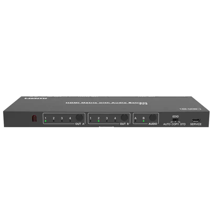 Hdmi Разветвитель переключатель 4K конвертер UHD 4X2 Hdmi матрица с аудио экстракт оптический L/R цифровой аналоговый+ ИК пульт дистанционного управления ЕС Plug
