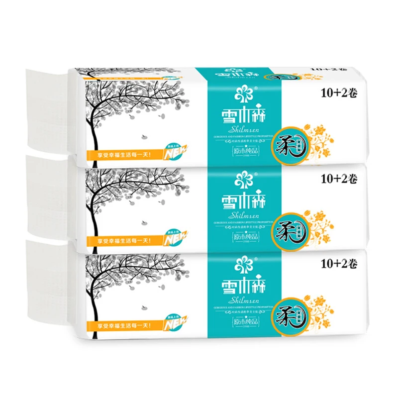 

Bathroom Inodor Coreless Toilet Paper, 12Roll , Paper Towel Bamboo Pulp Natural Roll Paper Household Toilet Paper Toalla De Pape