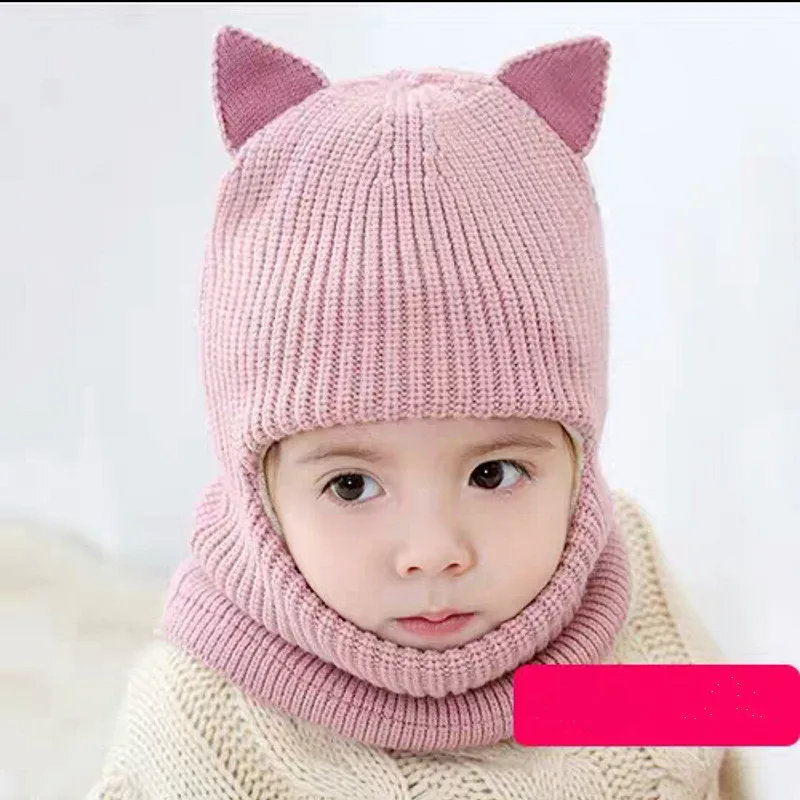 pink2 Шарф с капюшоном; шапка для новорожденных мальчиков; зимняя теплая вязаная шапка с клапаном; шарф для маленьких девочек; шапка для новорожденных; реквизит для фотосессии; Modise cap s - Цвет: pink2
