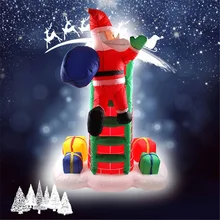 2,4 м Водонепроницаемая ПУ надувная электрическая лестница для клетки Санта Клаус Надувное Рождественское украшение сад надувные наружные игрушки
