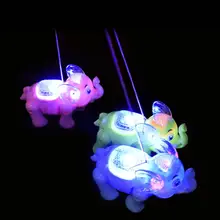 Jouet lumineux pour enfants, éclairage Musical amusant, éléphant marchant, Animal avec laisse, cadeau de noël, jouet interactif avec lumière musicale