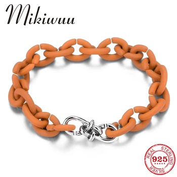 

21cm Bracelets For Women Men Silver Charm Metal Beads Hard Rubber Link Chains Men's Bracelets Fashion Jewelry Gifts