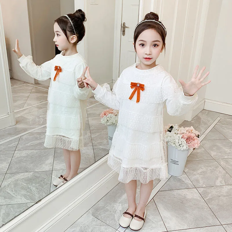

Girls Dress 2020 New Style Spring Clothing GIRL'S Western Style Spring And Autumn Skirt Cake Lace Lori Princess Dress Fashion Cl