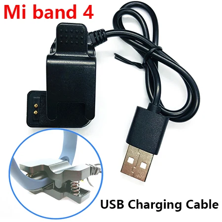 30 см usb зарядный кабель для Xiaomi mi Band 4 NFC разборка-Бесплатный кабель зарядное устройство mi Band 4 зажим-адаптер зарядное устройство Подставка с зарядным устройством шнур - Цвет: charger cable